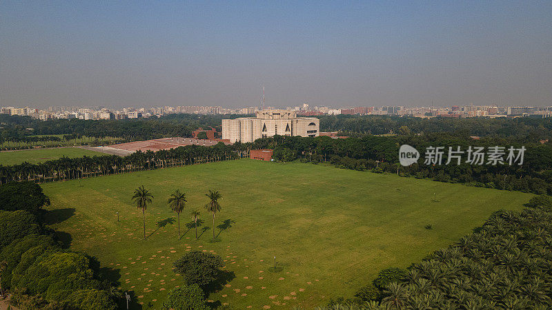 无人机拍摄的达卡国会大厦。Jatiya Sangsad Dhaka